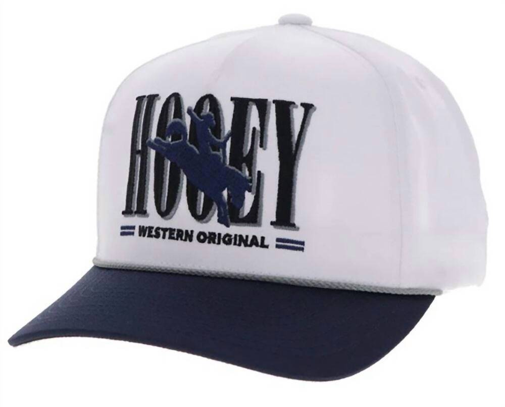 NEW HOOEY wild ride embroidered logo hat in white/navy
